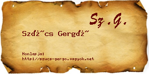 Szűcs Gergő névjegykártya