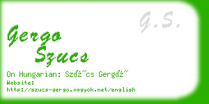 gergo szucs business card